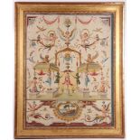 19th Century Italian school, oil on canvas laid to board, design for Venetian fresco, in gilt frame,