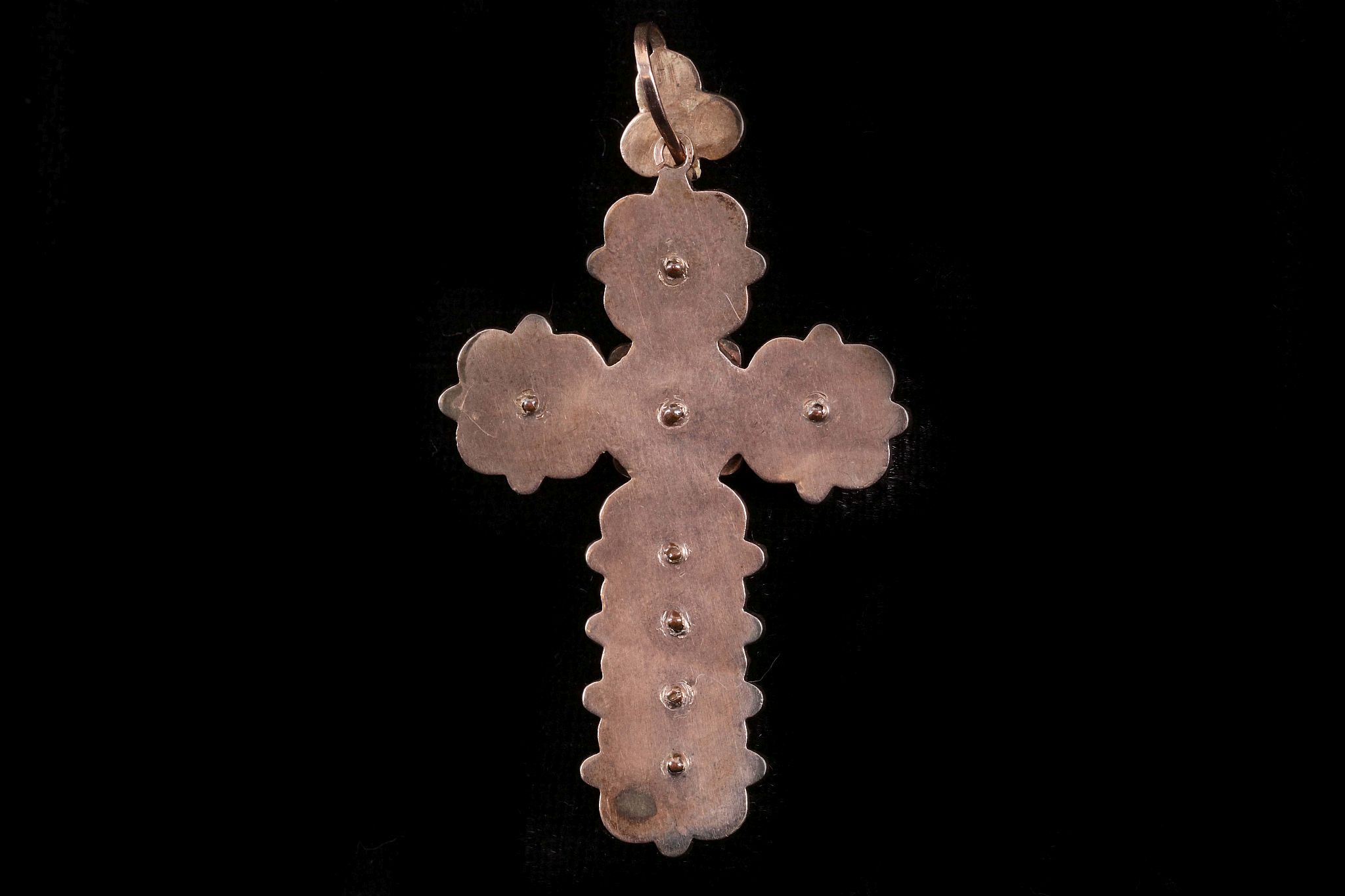 An antique Bohemian garnet cross pendant circa 1970s - Bild 2 aus 2