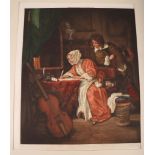 Arthur Hogg 1913 -, a series of 5 signed mezzotints after Gabriel Metsu, together with a further