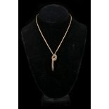 A 9ct yellow gold necklace, the highly flexible necklace with looped central tie. Total weight: