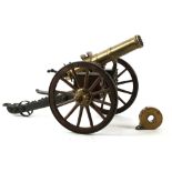 “GATLING GUN”. A fine metal model of a Gatling gun, the barrel with a plaque reading “GATLING USA