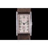 A GENTS ART DECO 'DALE' WRISTWATCH. A gents Art Deco oversized 'Dale' wristwatch, with shaped