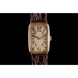 GENTS ART DECO DRESS WATCH. A gents oversized Art Deco period, 14ct gold cased 'Fram' wristwatch,