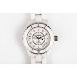 CHANEL J12 AUTOMATIC - WHITE. A full size (unisex) Chanel J12 automatic wristwatch, in white