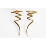 A pair of earrings by Paloma Picasso for Tiffany and Co., circa 1985 Each earring of  zig zag