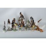 A collection of porcelain bird models by various manufacturers, including Geobel, Copenhagen etc, 15
