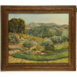 Herbert H. Newton 1881-1959. 'A French Landscape'. Oil on canvas summer landscape. Signed lower