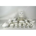 A Wedgwood 'Ice Rose' pattern bone china tea, coffee and dinner service for six, comprising dinner