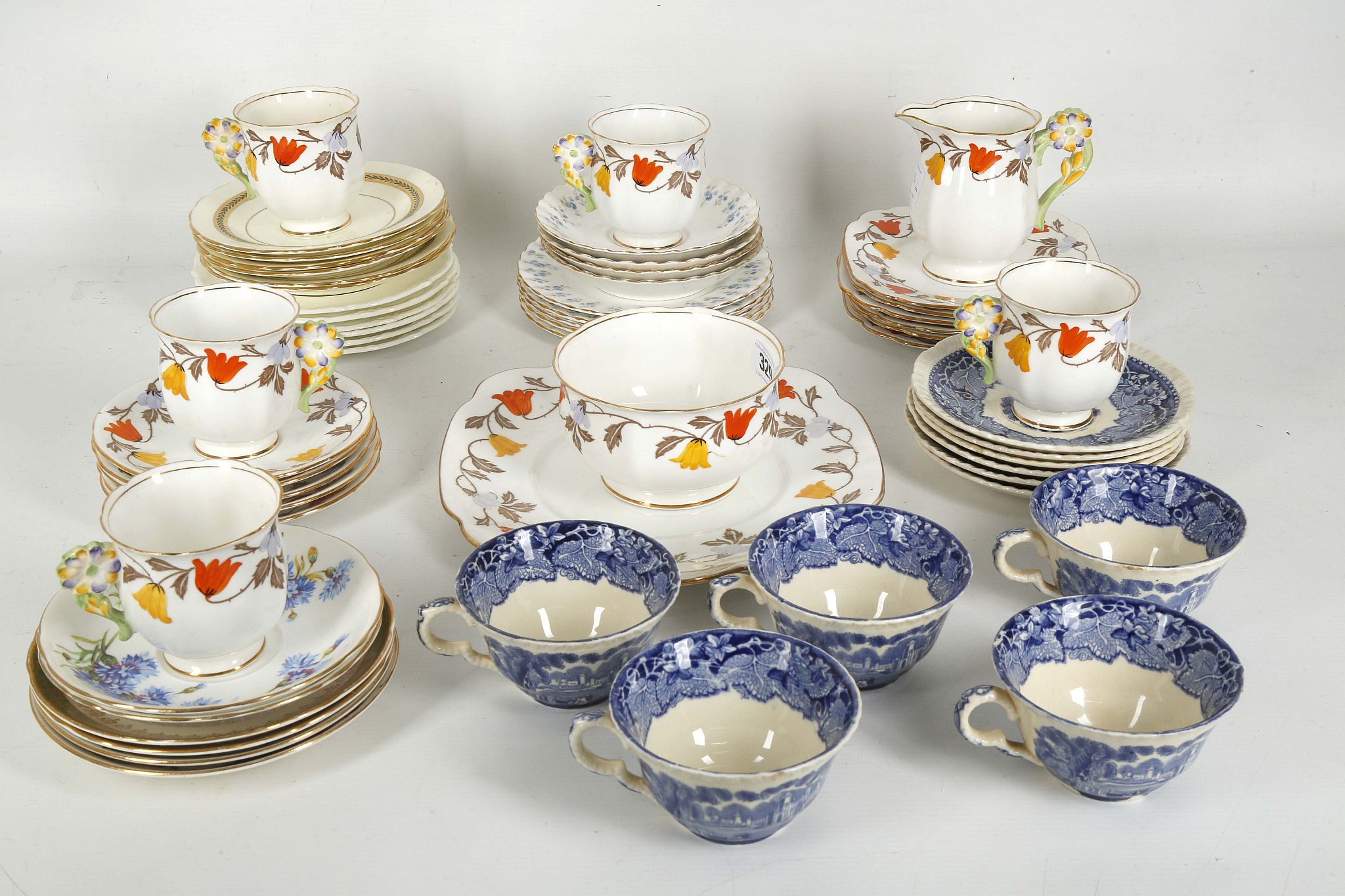 An assorted collection of teaware, to include a 'Daisy shape' standard china part tea set, mason's