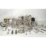 A good collection of mostly late Victorian Sheffield silver plated items, to include a four piece