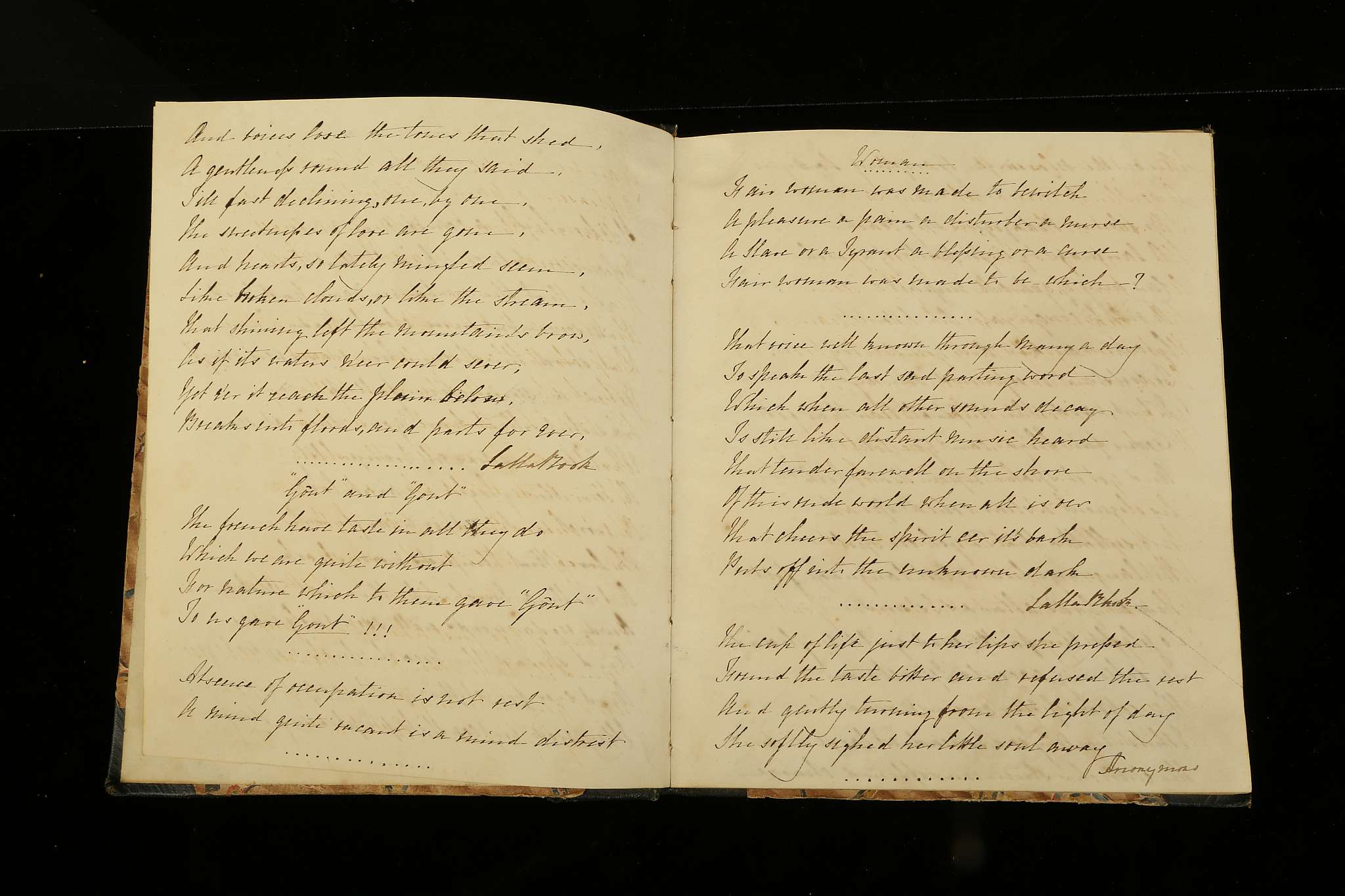 MS LITERATURE - c.1827. 4to. 130pp. approx. Containing poetry copied out from figures including - Image 3 of 4