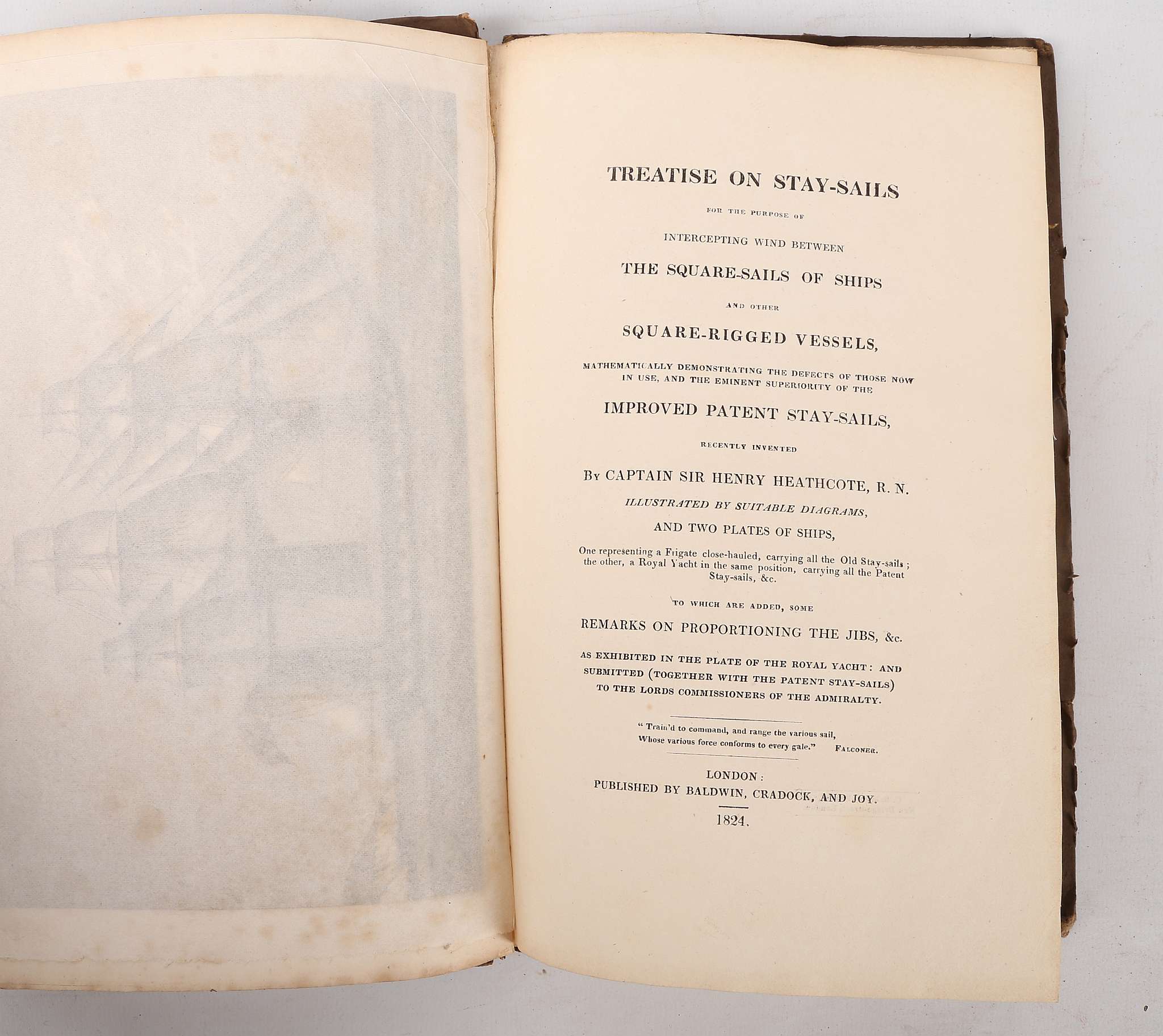 HEATHCOTE, Captain Sir Henry.(1777-1851).  Treatise on Stay-Sails. London: Baldwin Cradock and - Image 2 of 5