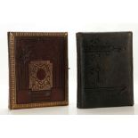 PHOTOGRAPH ALBUMS. C. 1880's-90's. 2 albums of photographs, including one album with illustrated