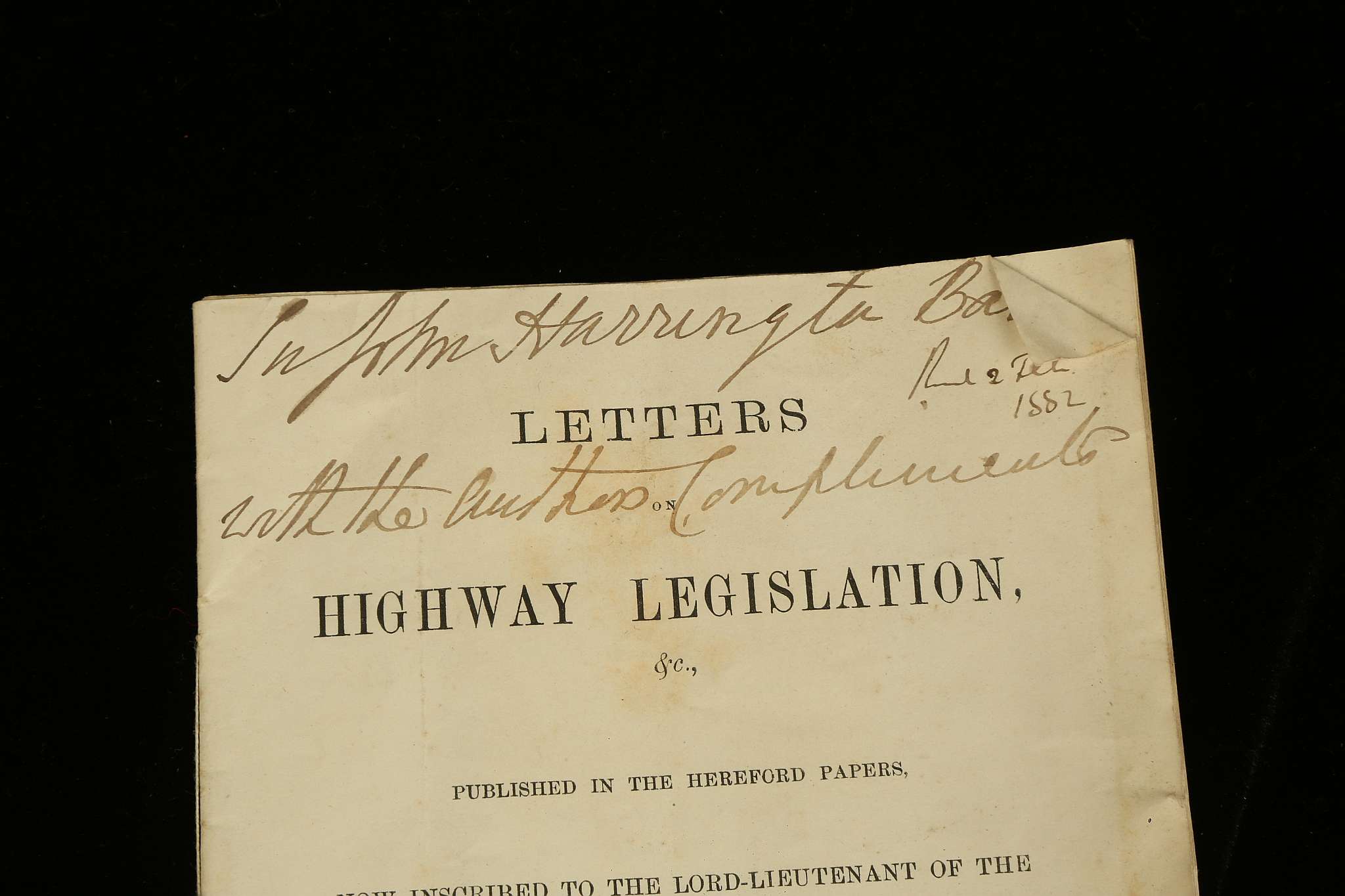 PAMPHLETS - Rev. Edward Higgin's Letters on Highway Legislation. (London, William Ridgway, 1882). - Image 3 of 4