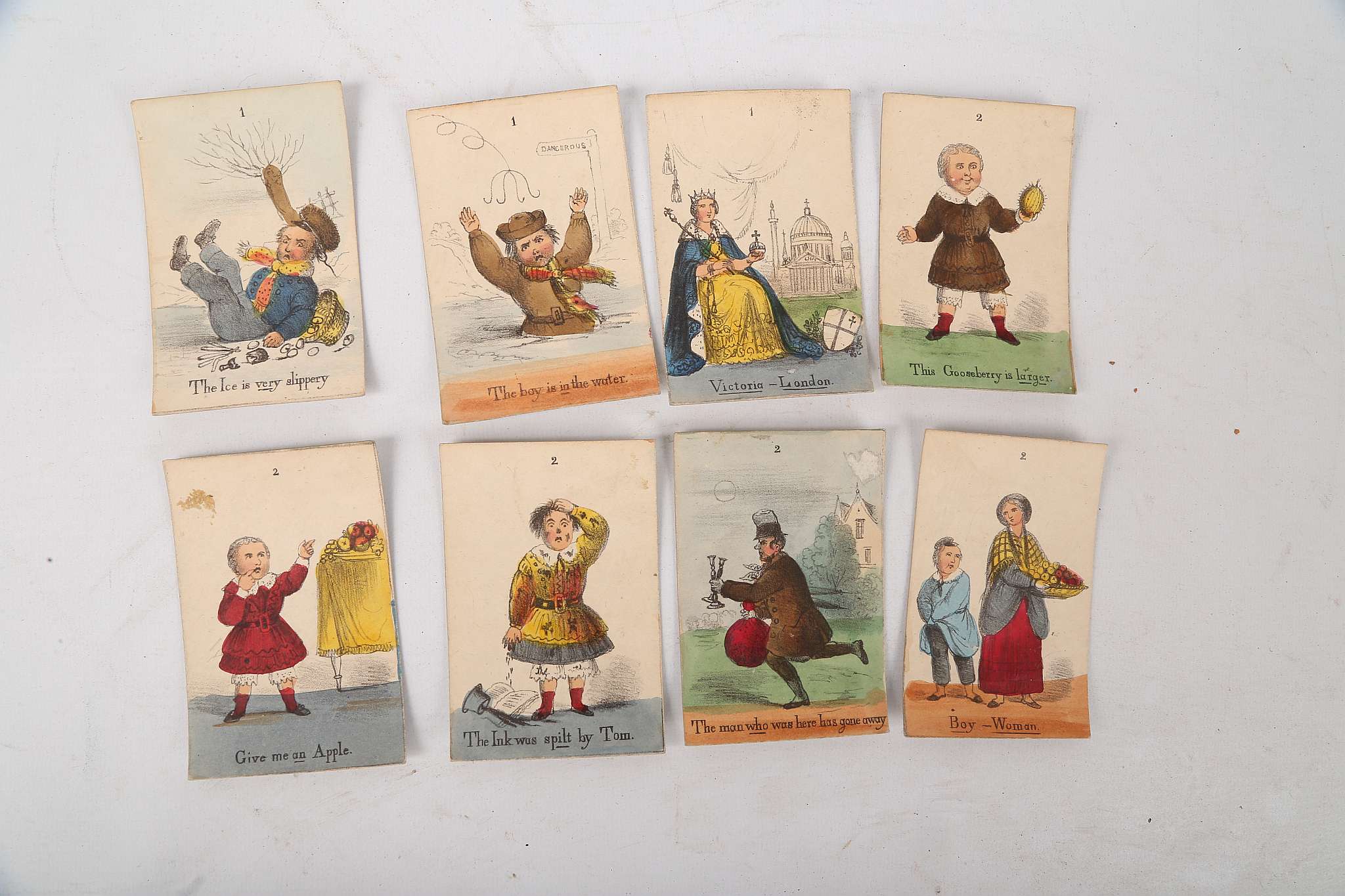 JUVENILE CARDS - Sallis's Comic Play Grammar. London: Sallis, [c. 1840]. 41 hand-coloured engraved - Image 3 of 4