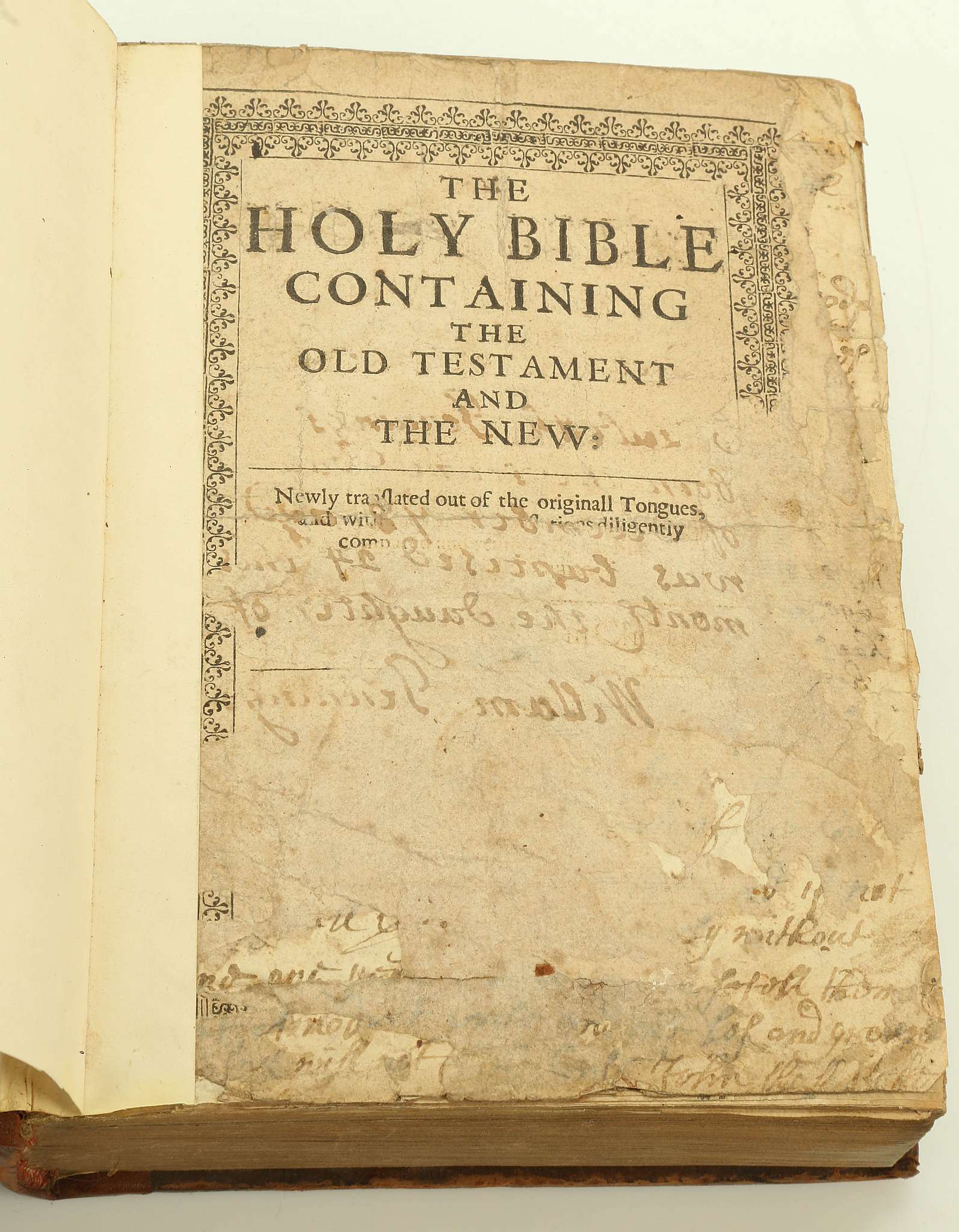 The Holy Bible Containing the Old Testament and the New. Cambridge, [no pub],  1637. 4to. (Title - Image 3 of 5