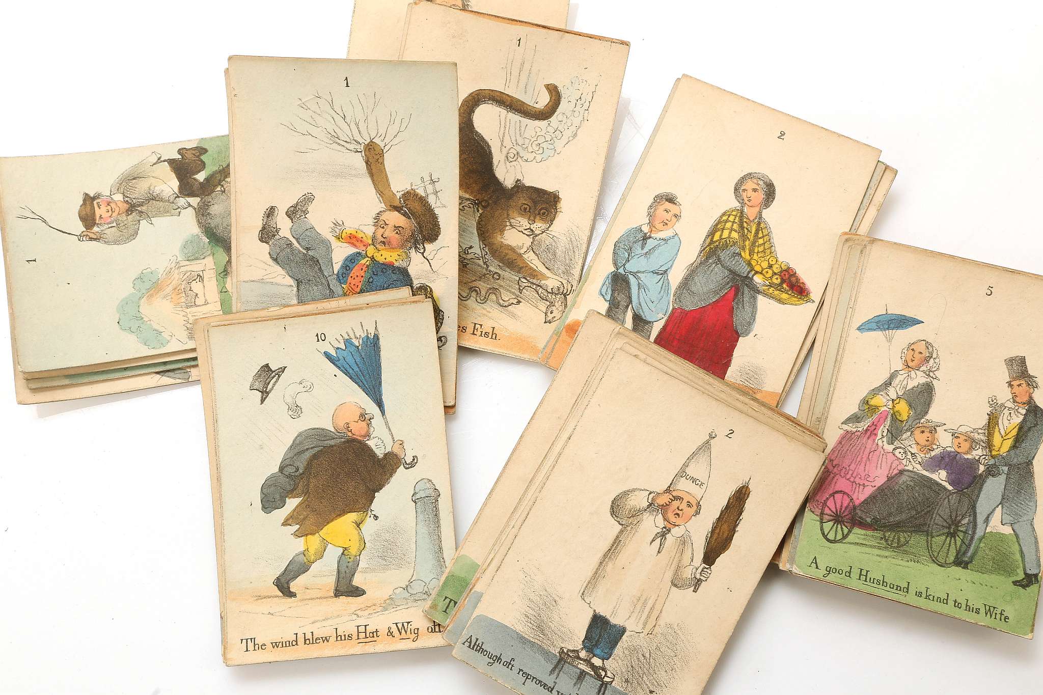 JUVENILE CARDS - Sallis's Comic Play Grammar. London: Sallis, [c. 1840]. 41 hand-coloured engraved - Image 2 of 4