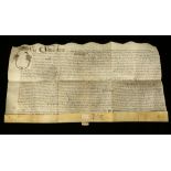HATTON, Christopher, 1st Baron (1605 –1670). MS. 1639. An indenture relating to the sale of the