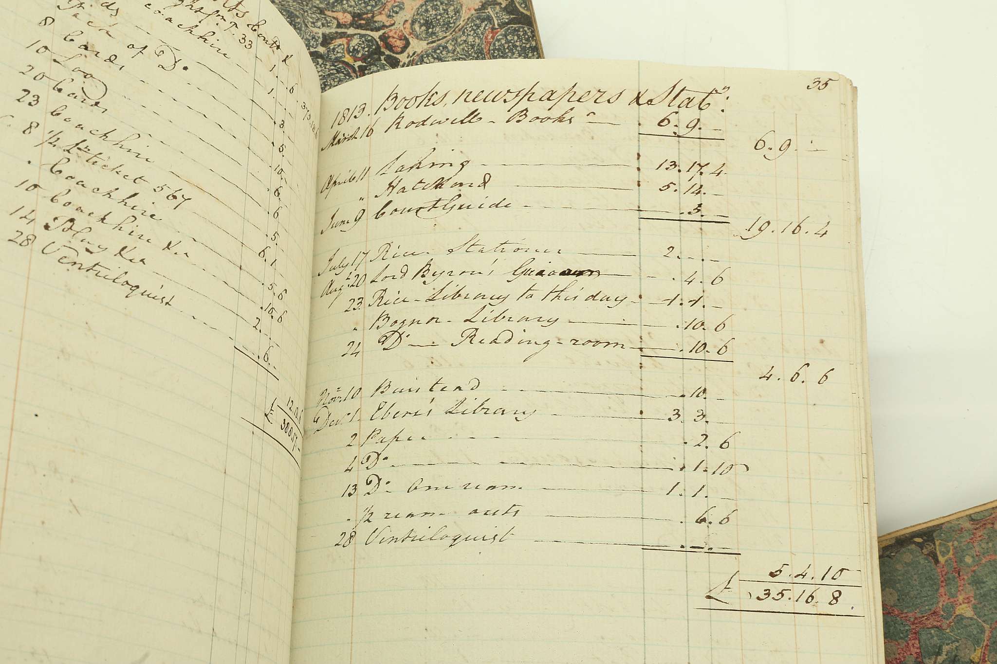 MSS - LEDGERS. [1790-1815]. 7 ledgers detailing expenses of the Harrington family, including: ' - Image 3 of 5