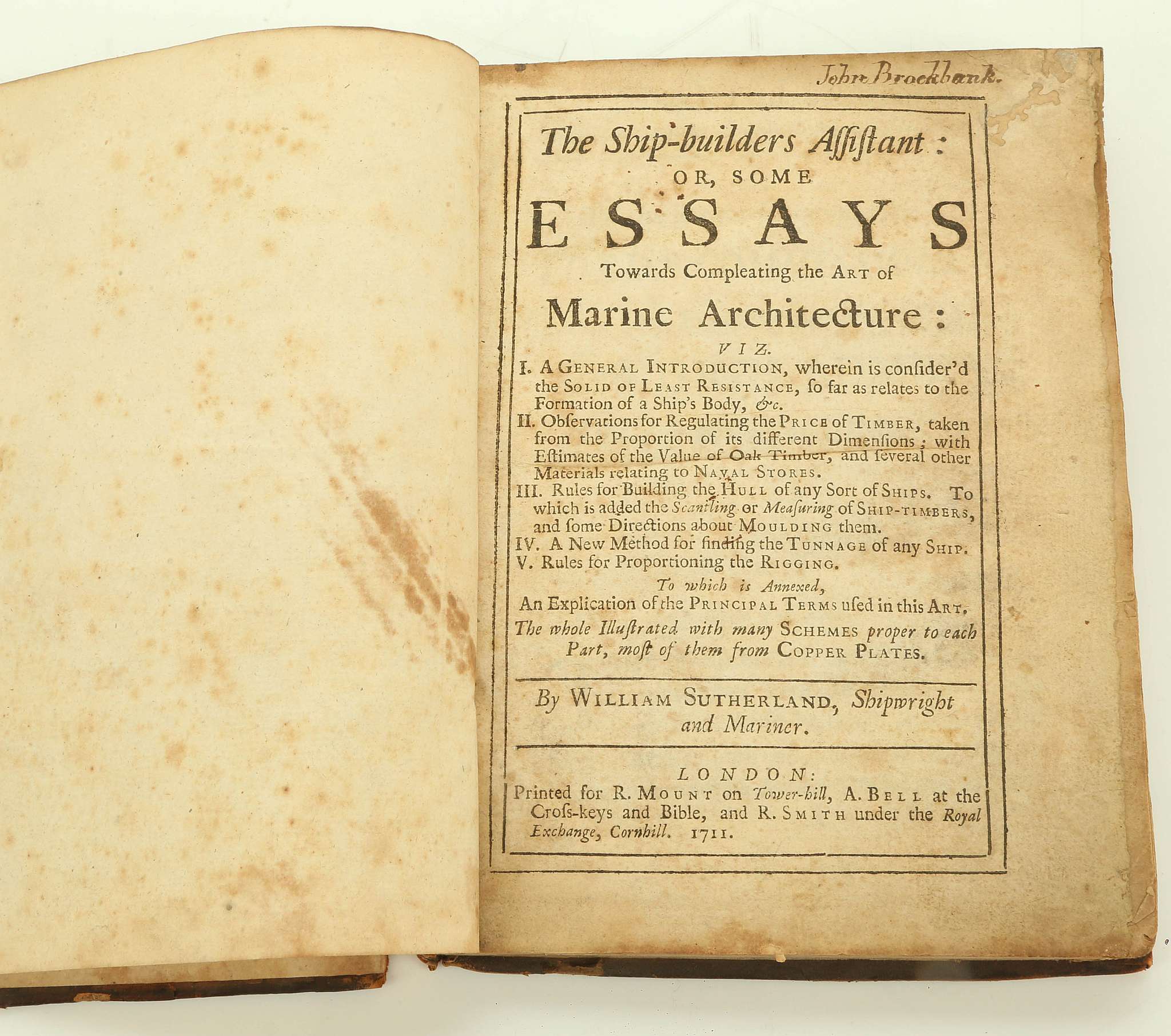 SUTHERLAND, William (c.1685-1740). The Ship-builders Assistant: Or, Some Essays Towards - Image 4 of 9