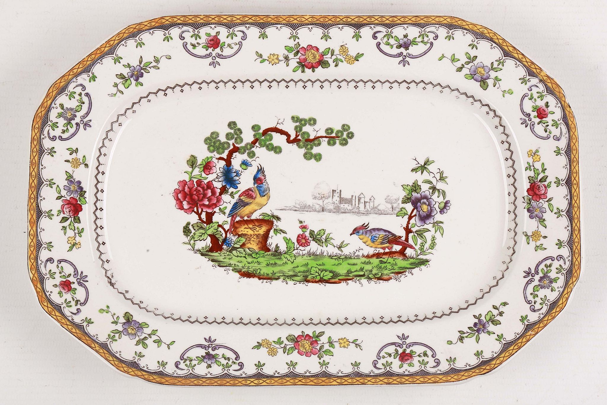 A Copeland late Spode part dinner service, printed and hand coloured with exotic birds in a - Image 5 of 6