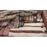 A collection of 3 kilims, to include an early 20th Century Kurdish kilim, 4.10m x 1.36m, a fine