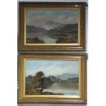 R. Marshall, 19th Century British. A pair of oil on canvas highland loch scenes. Both signed and