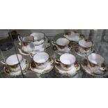 A Royal Albert bone china tea service for six, in 'Old Country Roses' pattern, comprising six tea