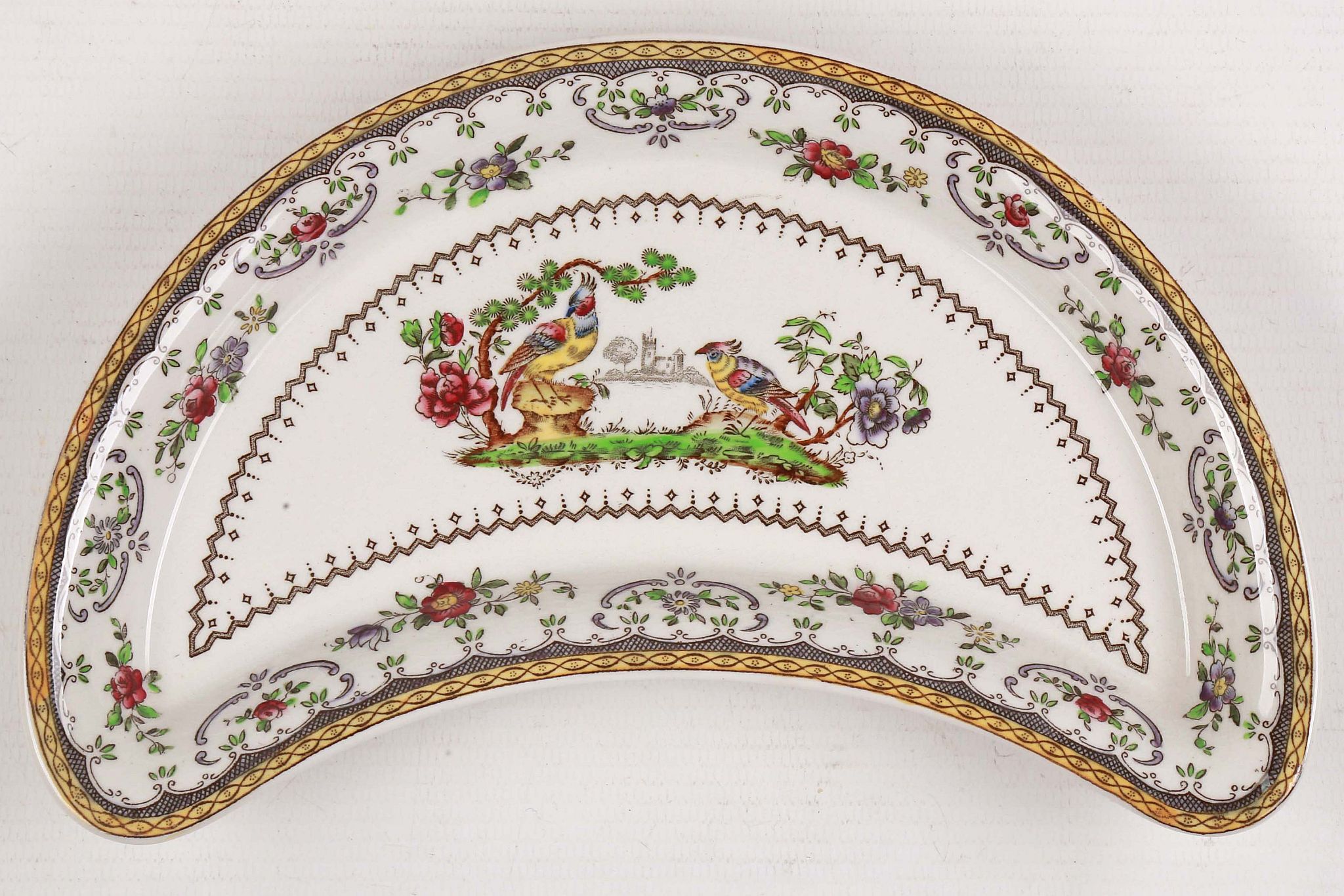 A Copeland late Spode part dinner service, printed and hand coloured with exotic birds in a - Image 6 of 6