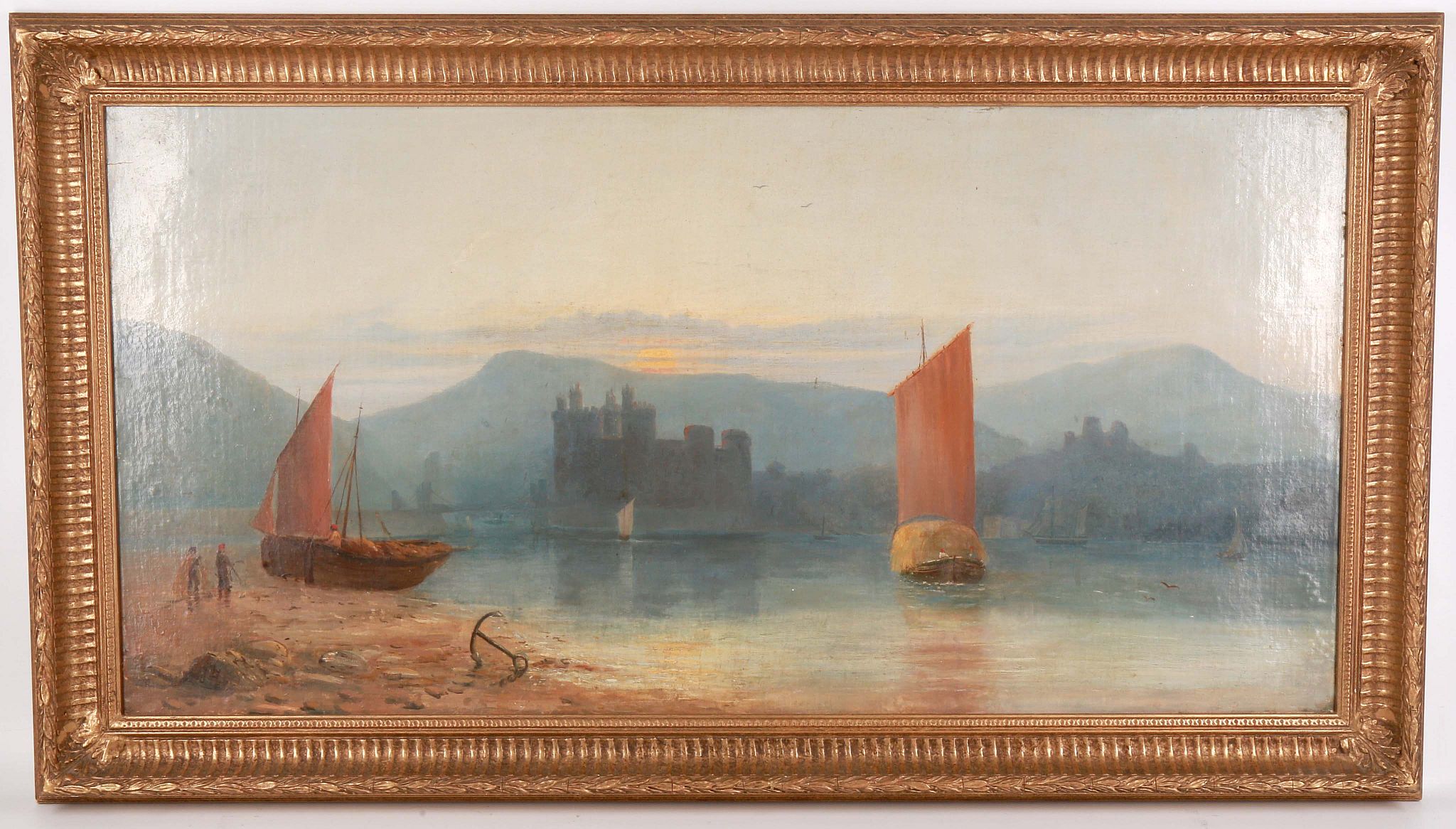 Mid 19th Century Continental school, possibly Italian. Boating traffic on a Swiss lake with