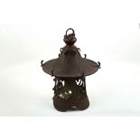 A Japanese Meiji period bronze lantern.