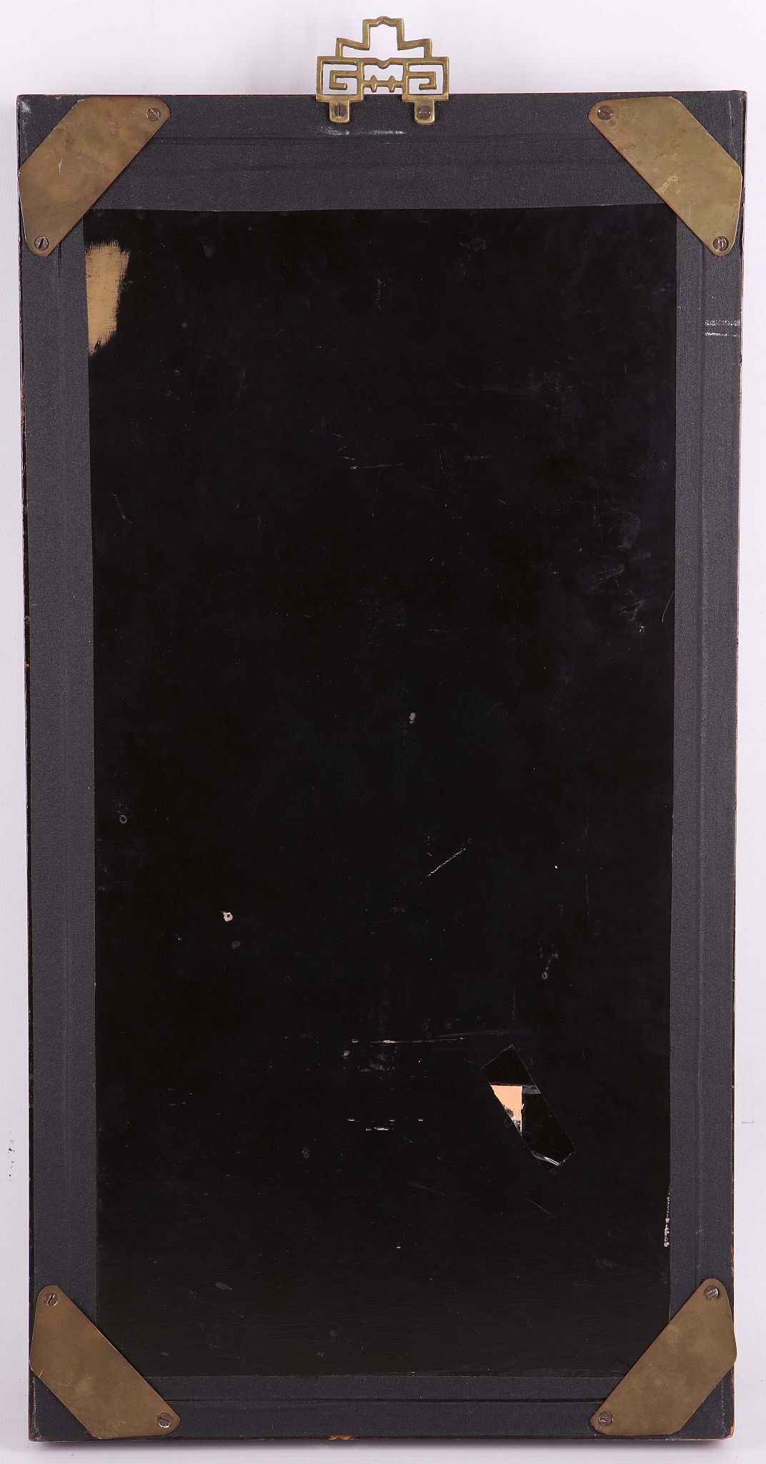 A Chinese wooden panel inlaid with jade and coral antique treasures, 28cm x 52cm. - Image 2 of 2