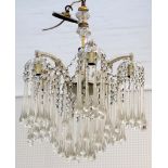 A five branch Murano glass chandelier.