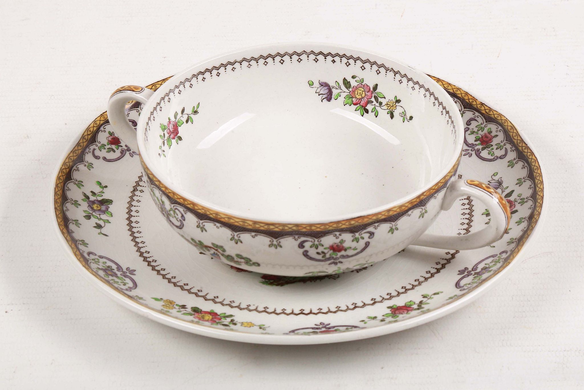 A Copeland late Spode part dinner service, printed and hand coloured with exotic birds in a - Image 2 of 6