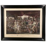 After John Zoffany R.A. 1733-1810. 'Colonel Mordaunt's Cock Match'. A hand tinted engraving,