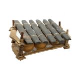 AN ETHNOGRAPHIC WOODEN BALAFON Composed of six notes, on a wooden frame, 35cm long