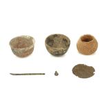 A GROUP OF MISCELLANEOUS ANTIQUITIES Including a Hellenistic pottery Megarian bowl, circa 2nd