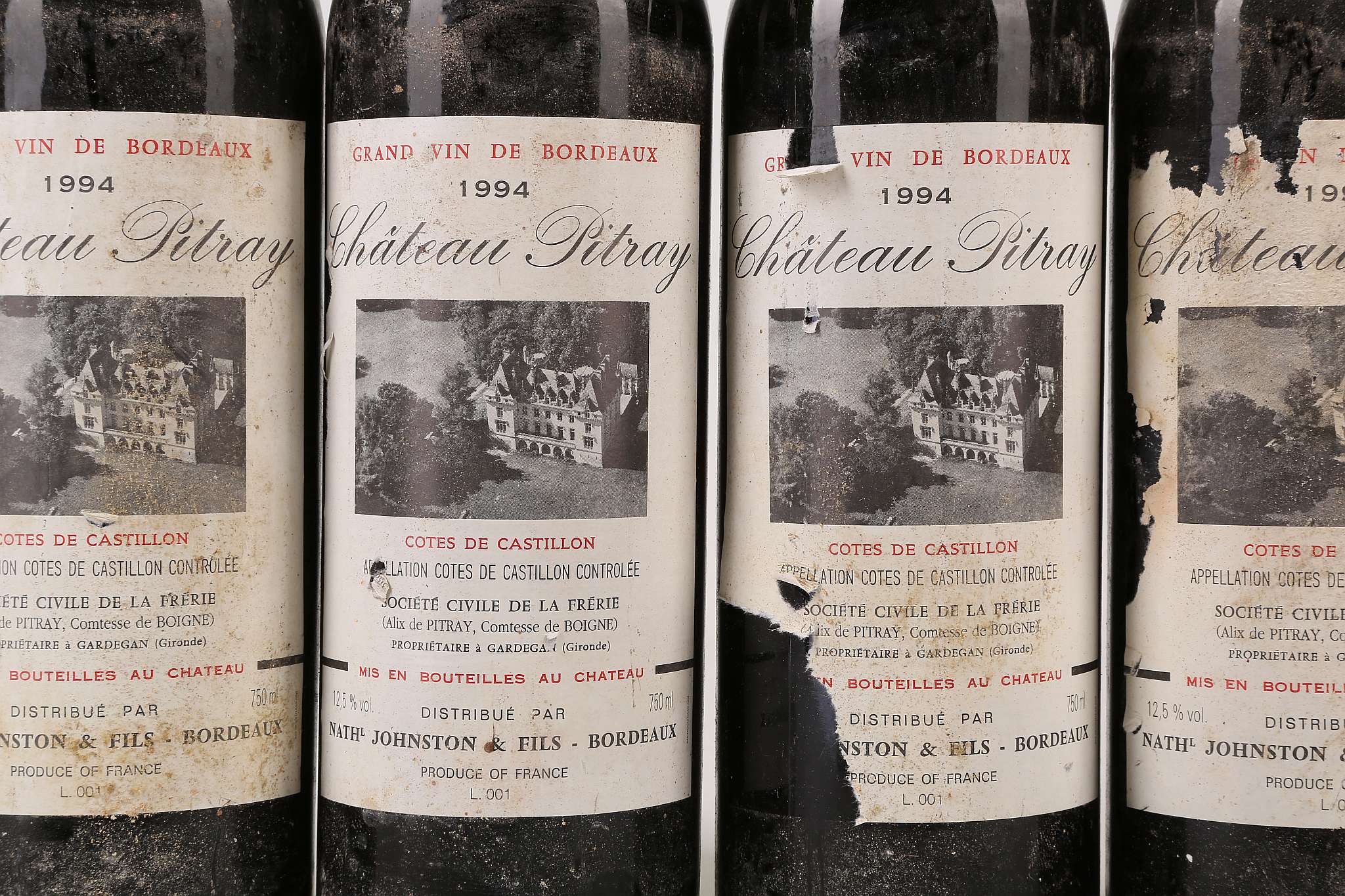 Four 1994 Chateau Pitray, Grand vin de Bordeaux, Cotes de Castillon, Nathaniel Johnston & Fils, - Image 2 of 4