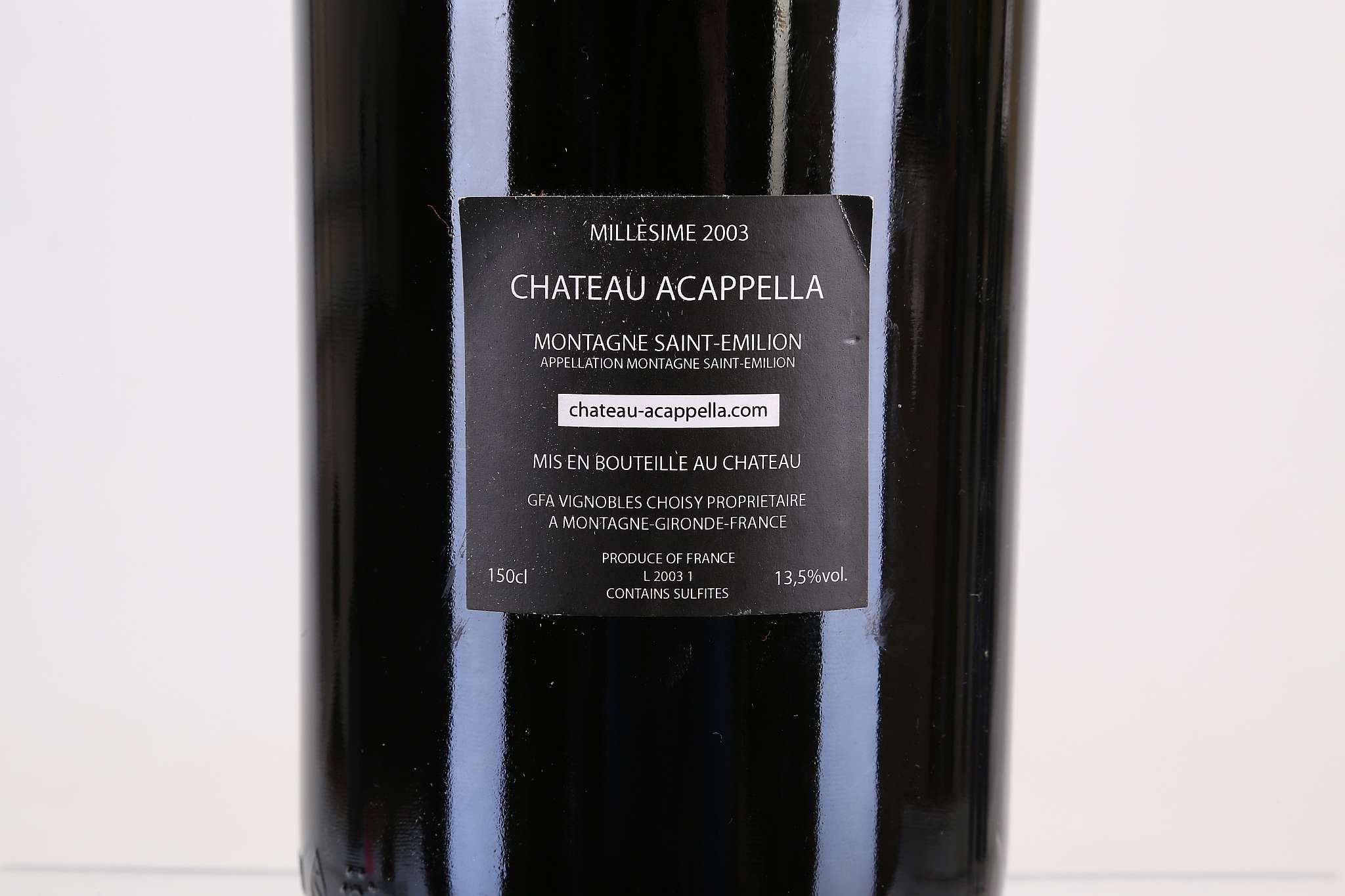 A 2003 magnum of Chateau Acappella, Grand Vin, Montagne Staint-Emilion, 150cl (13.5% ABV). *This - Image 5 of 5