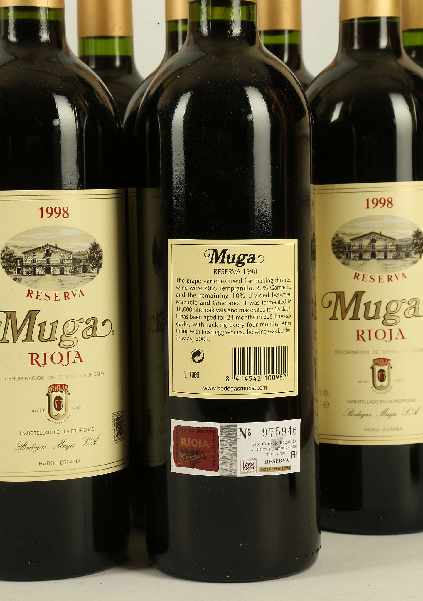 Eleven bottles of 1998 Rioja Muga, Reserva, Rioja Doca, in original box, 11 x 75cl (13% ABV). - Image 5 of 5