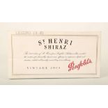 A 2005 vintage, half case of Penfolds St. Henri Shiraz (closed box) (6) (14.5% ABV). *Stored in