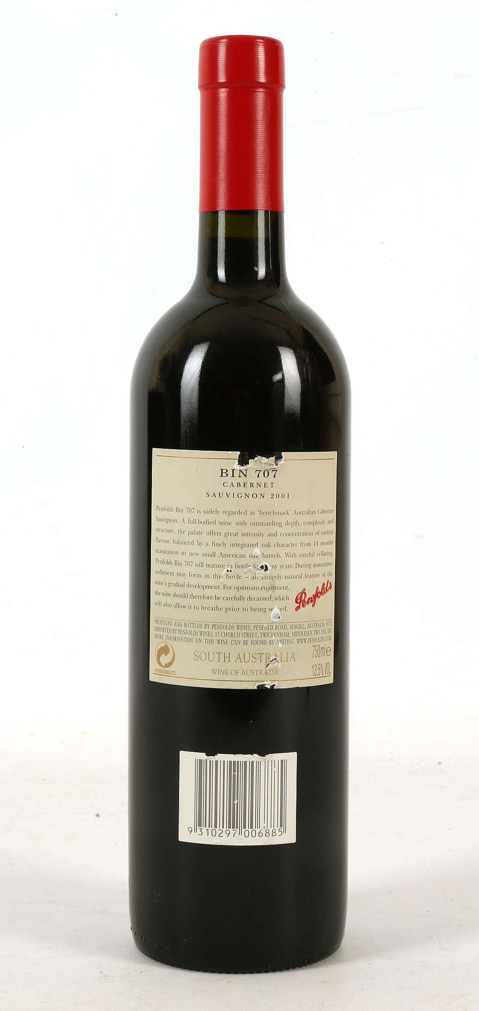 A 2001 Penfolds, Bin 707, Cabernet Sauvignon, bottle no. 040928, 750ml (13.5% ABV). - Image 5 of 5