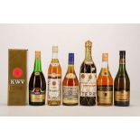 Six assorted 1970's Brandy's to include KWV Brandy, 700ml (40% ABV), Fernando A. de Terry '