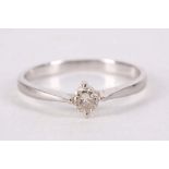A diamond single-stone ring, The brilliant-cut diamond, approx. 0.20ct, stamped 750, ring size M