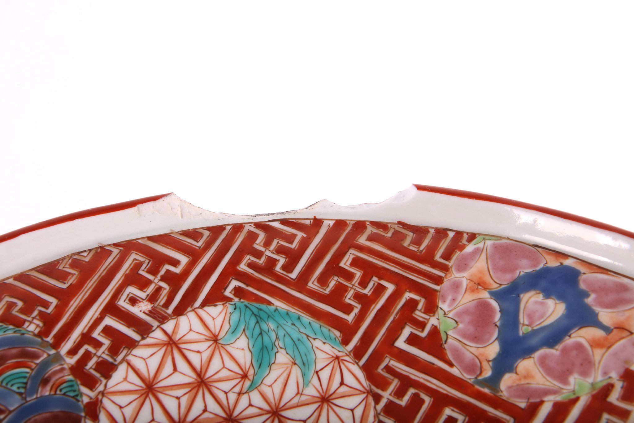 A late 19th Century Japanese export porcelain Imari, baluster shaped vase, surrounded by two blanc- - Image 3 of 6