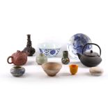 A collection of 12 various Chinese items, to include a 19th Century Chinese bronze vase, a teapot,