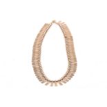A 9 carat gold fringe necklace, partial UK hallmarks, length 38.4cm, Weight approx. 19.3 grams.