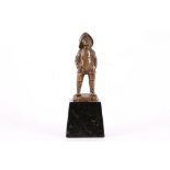 Julius Schmidt-Felling (German 1835-1920). A late 19th Century bronze figure of a fisher boy, signed