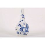 A Chinese blue and white dragon vase with narrow neck