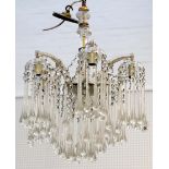 A five branch Murano glass chandelier